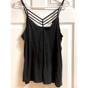 NWT Express Black Strappy Relaxed Tank Top Size M